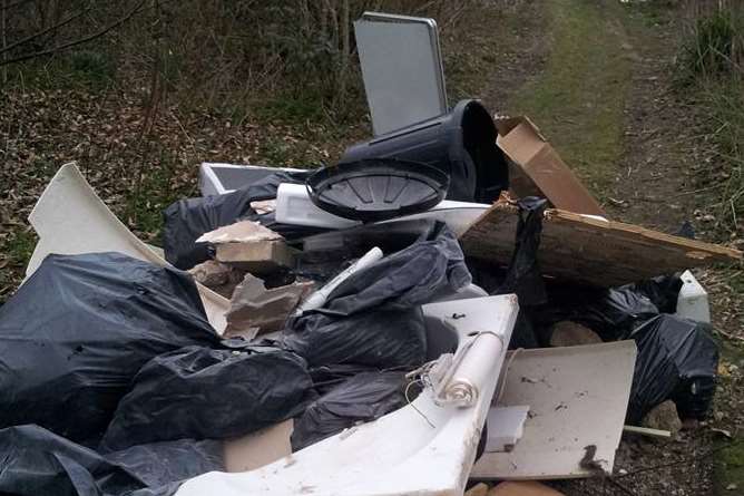 Residents are furious after finding the rubbish dumped in countryside near Bearsted.