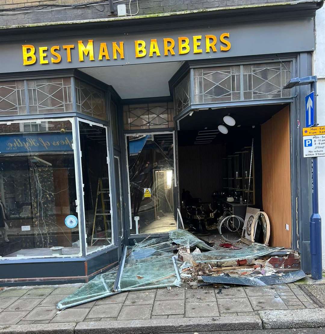 No arrests have yet been made following the investigation into the destruction of BestMan Barbers in Hythe High Street. Picture: Berkan Yakit
