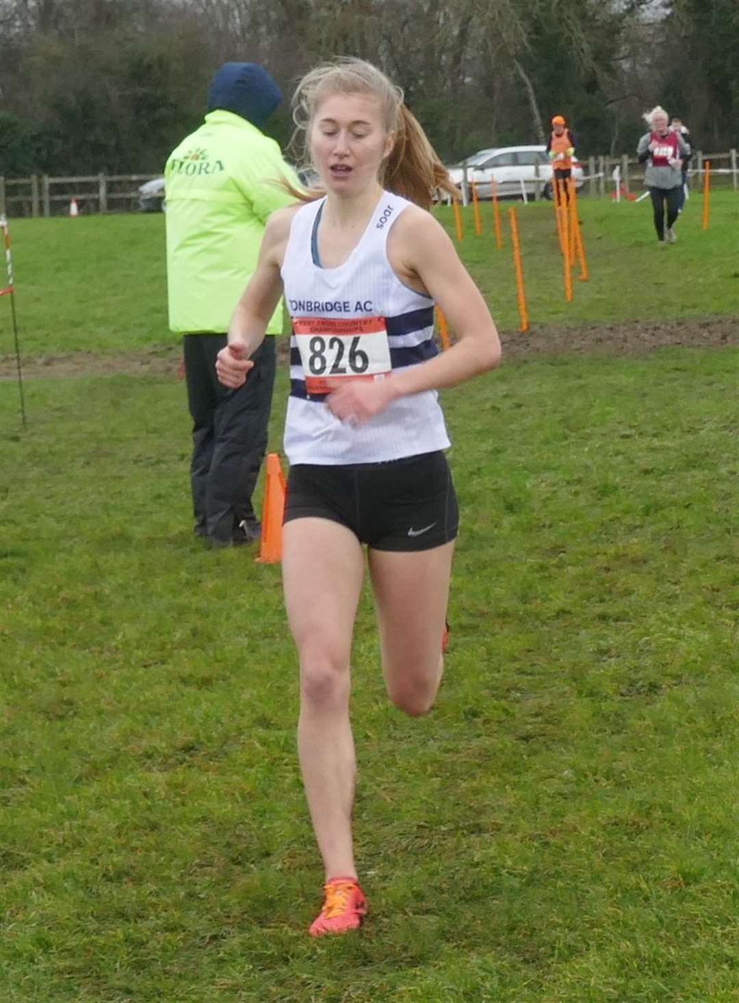 Phoebe Barker won the senior women's race at the Kent Cross-Country Championships, making it a win double for Tonbridge AC in the senior events. Picture: Mike Peel