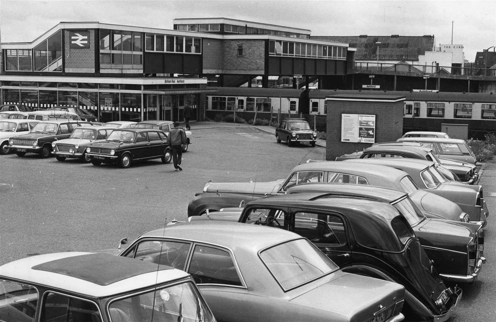 The old, elevated, station buildings in Ashford - with the old cinema just visible in the top right of the image. Picture: Steve Salter