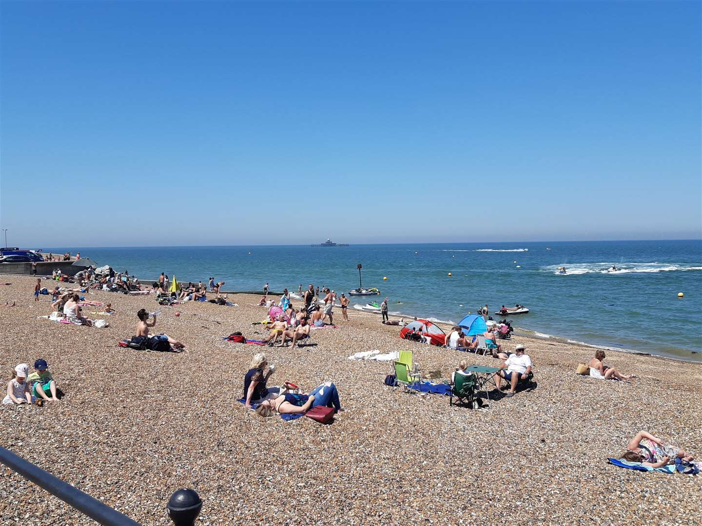 The scene on Herne Bay seafront today
