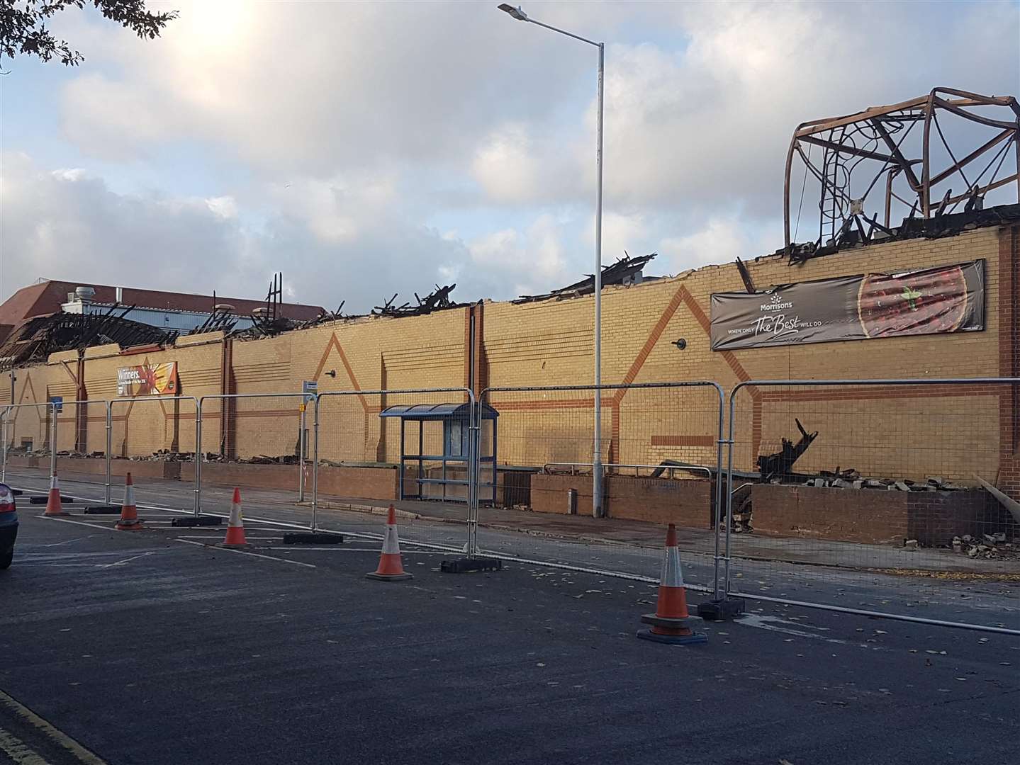 The aftermath of the Morrisons fire