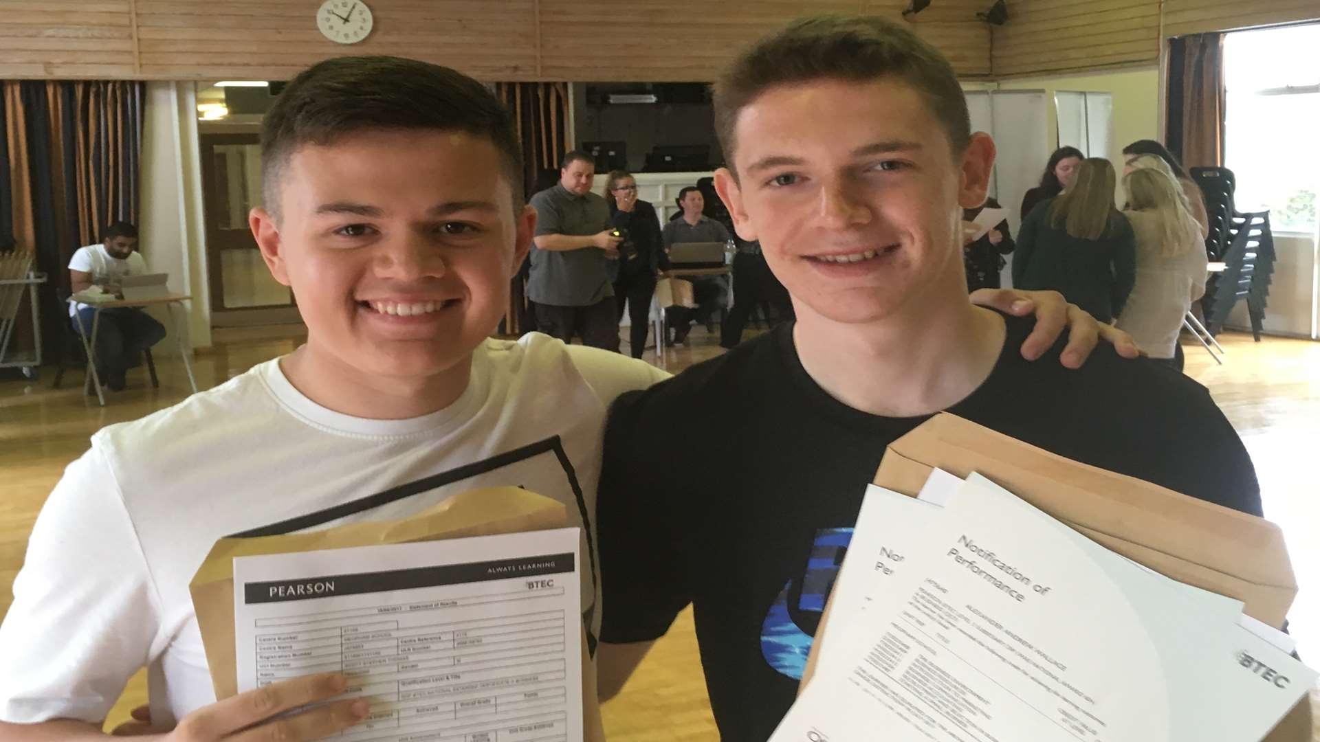 Scott Thomas and Alex Wallace celebrate their results