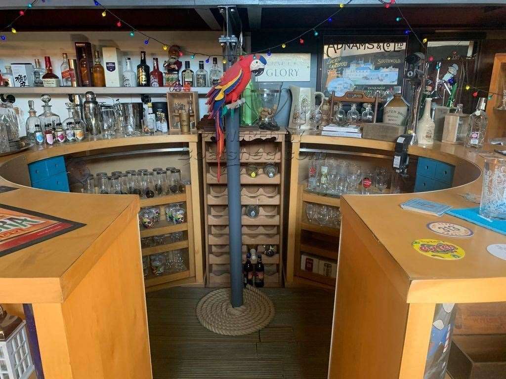 Enjoy a drink on the deck from your own home bar. Picture: Premier Houseboats