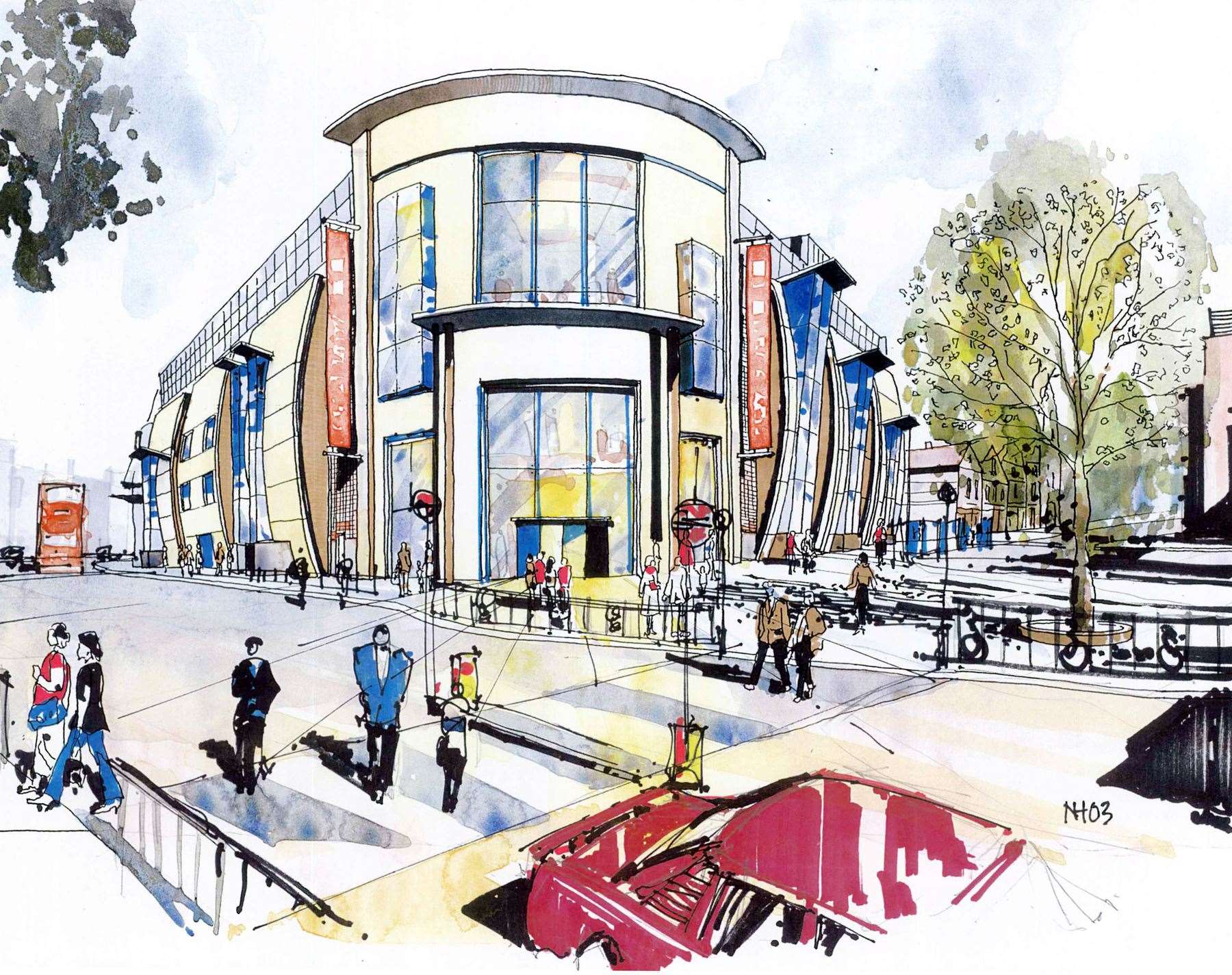 Developers released this artist's impression of the centre's extension in 2003