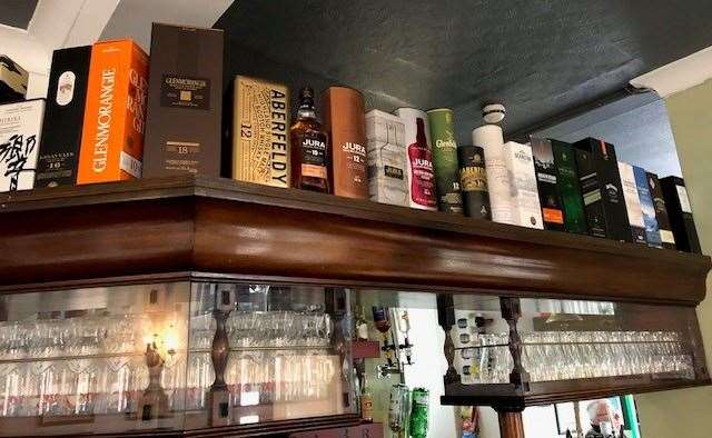 Just part of the incredibly comprehensive selection of whiskies available