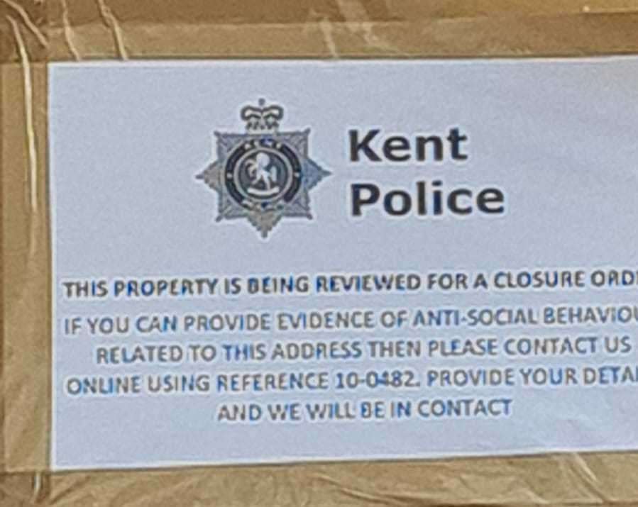 The police closure notice on the flat door. Picture: Chris Wilkinson