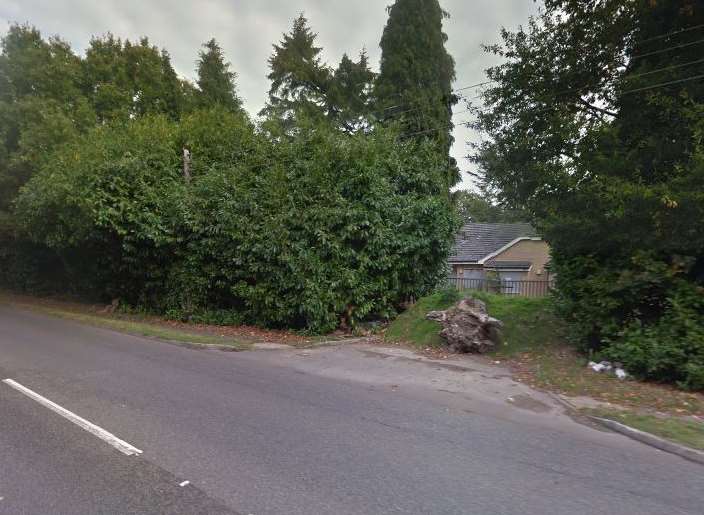 The fire has broken out at derelict buildings off the A20. Picture: Google