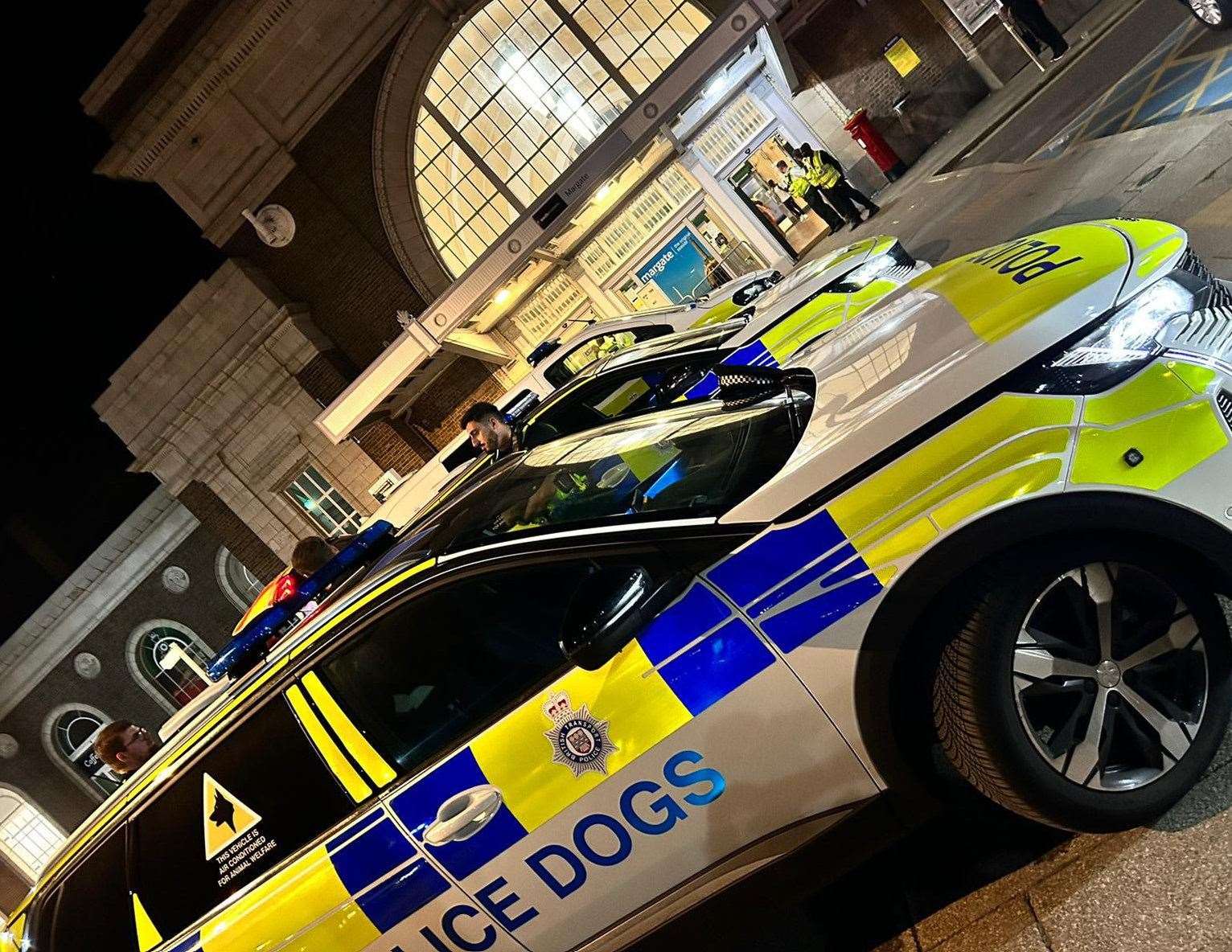 There was a huge police prensence at several stations in Thanet following reports of 100 people fighting. Picture: British Transport Police