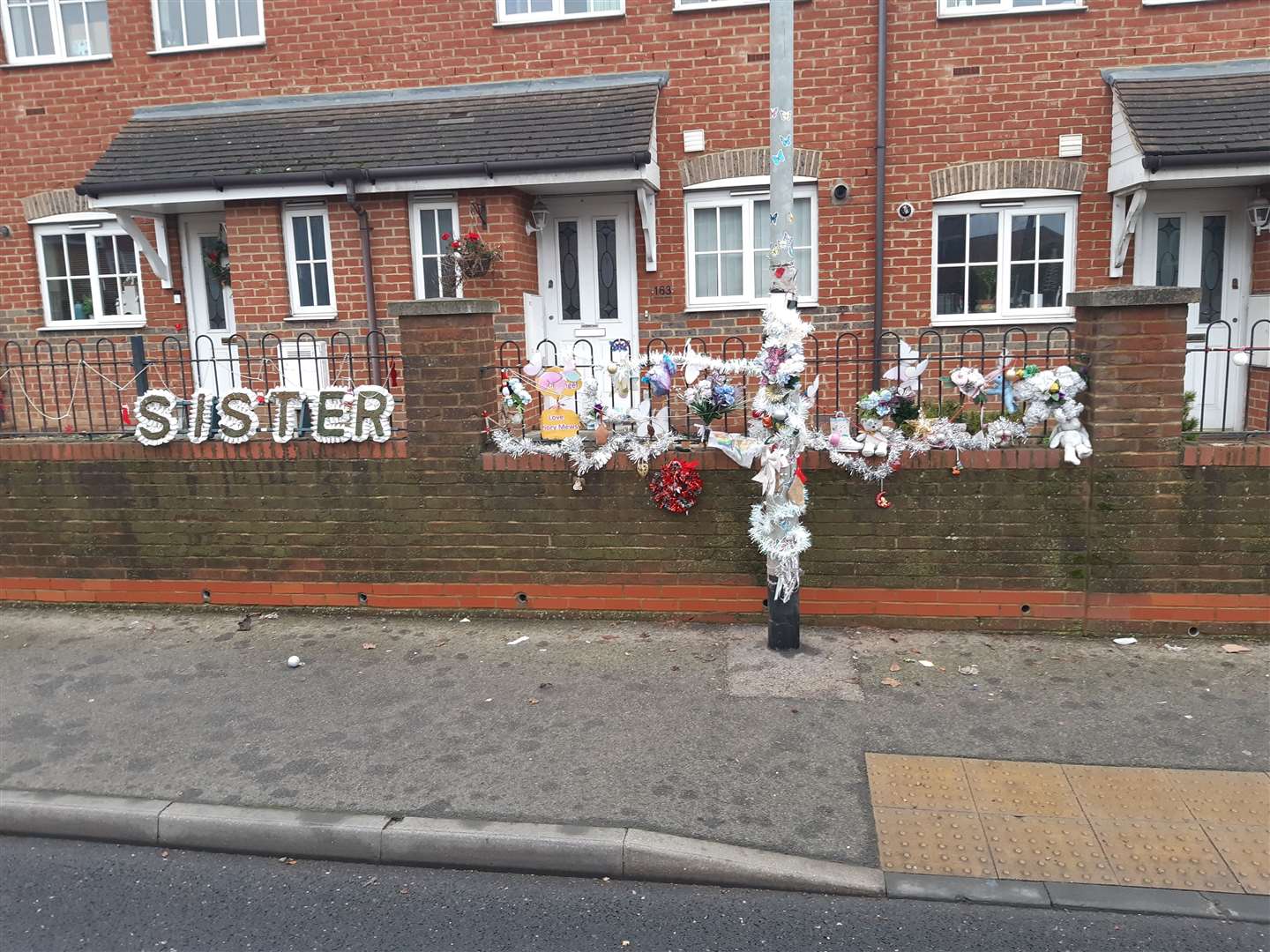 Christmas decorations have been put up in memory of Lily Lockwood who was hit and killed in Watling Street. Photo: Sean Delaney