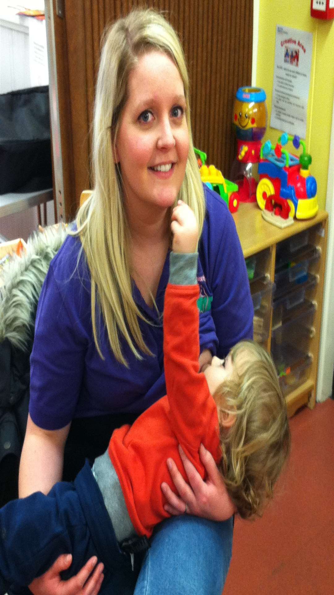 Lucy Aspinall, pictured feeding her son Leo, is a peer supporter at the new breastfeeding group in New Ash Green