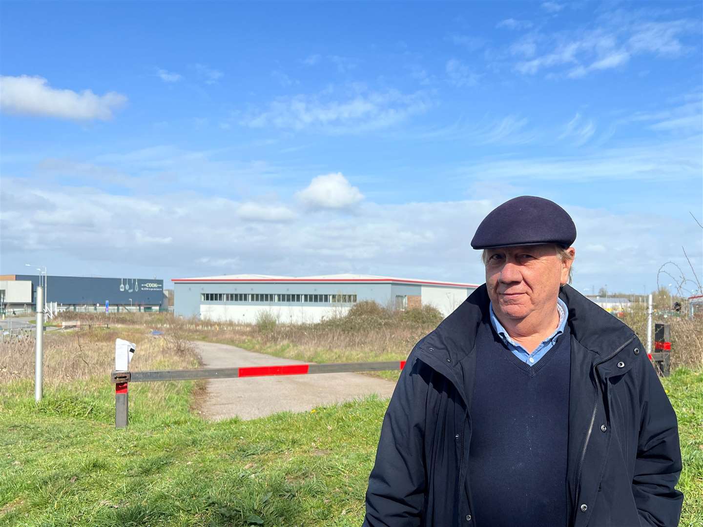 Cllr James Hall infront of the land which could be used as a village shop. Picture: Megan Carr