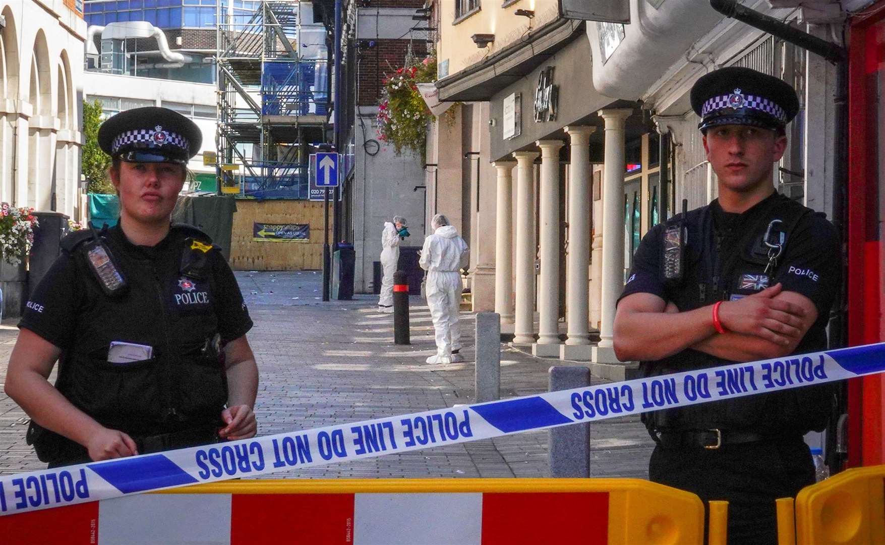 Forensic officers outside the Gallery Nightclub. Picture: Jim Bennett