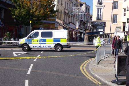 Police at the scene of an attack in Harbour Parade, Ramsgate. Picture: Mike Pett