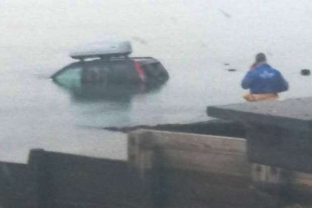 The submerged 4x4 at Herne Bay