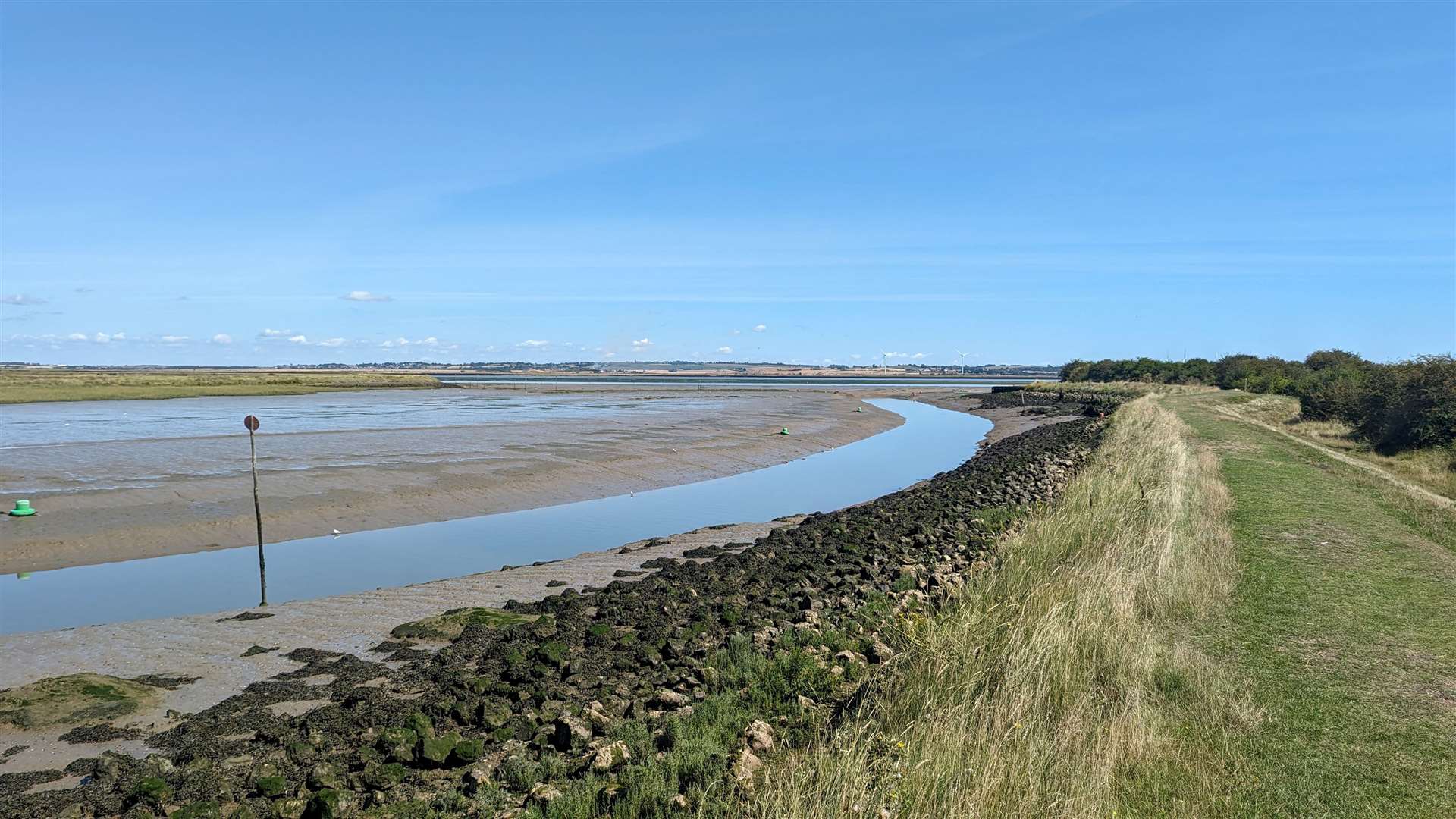 Low tide in the Swale revealed extensive mudflats