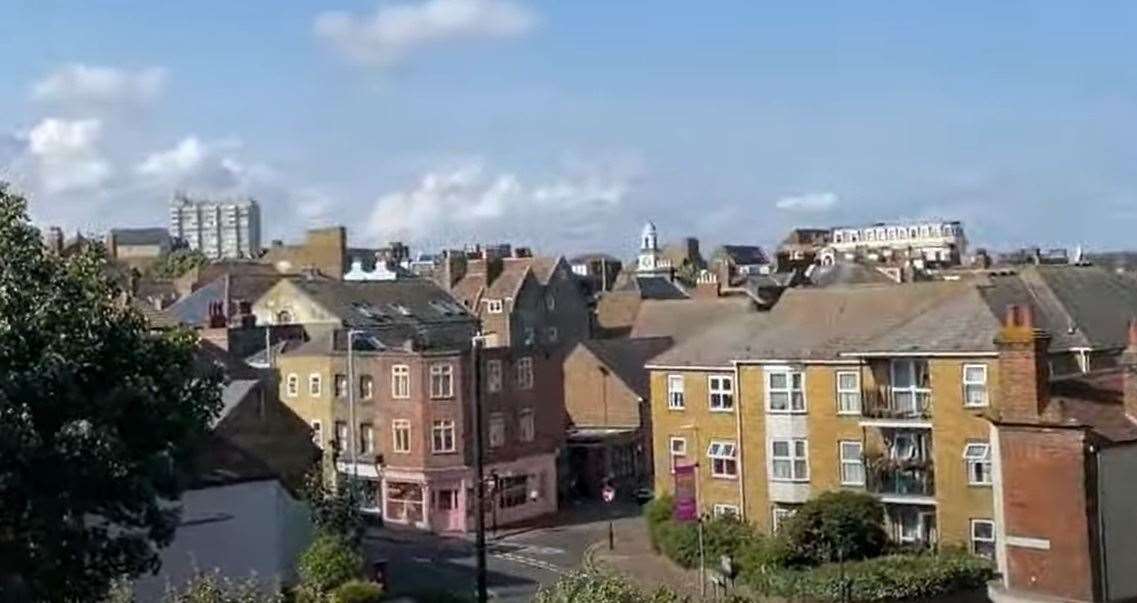 But the property does offer stunning views across Margate rooftops. Picture: Clive Emson / YouTube
