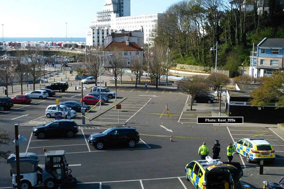 The scene at the car park after the incident. Pic by Kent 999s