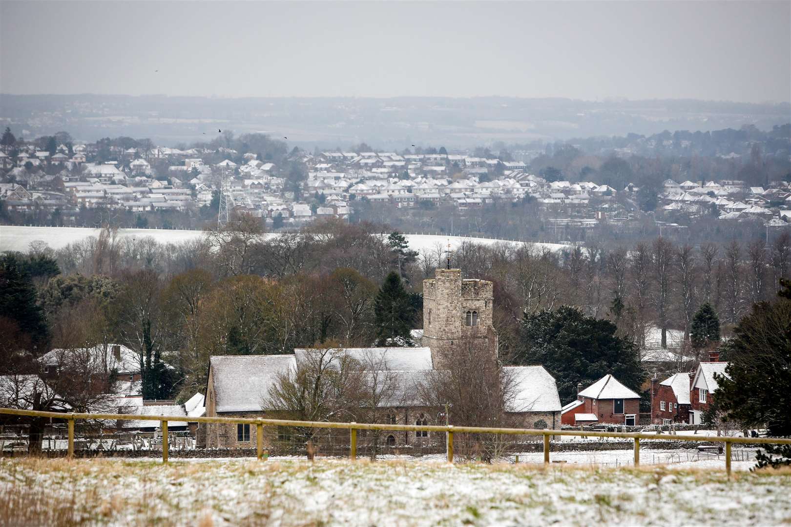 Weather forecasters say there could be a light dusting of snow on the North Kent Downs over the next few days.