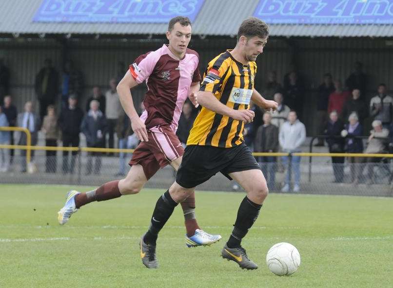James 'Ratty' Everitt in action against Corinthian Casuals Picture: Gary Browne