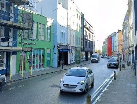 Emergency services have been filmed attending an incident in Tontine Street, Folkestone. Picture: Google