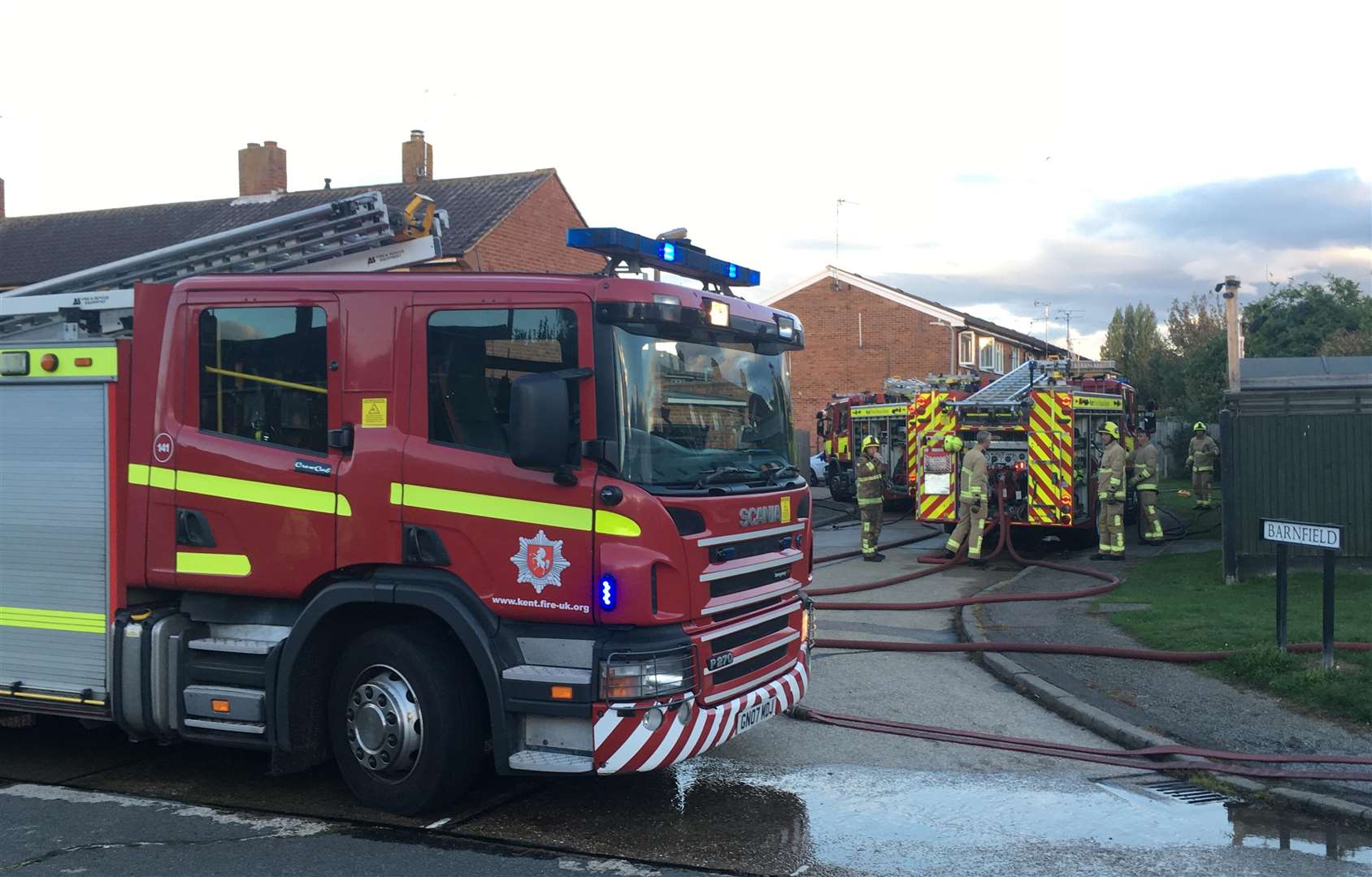 At least three homes have been affected by the fire