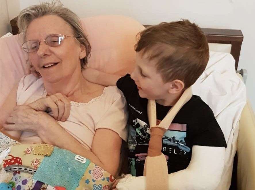 Teddy Parker from Sittingbourne with his beloved great nan, Margaret Hayes, who died on October 1