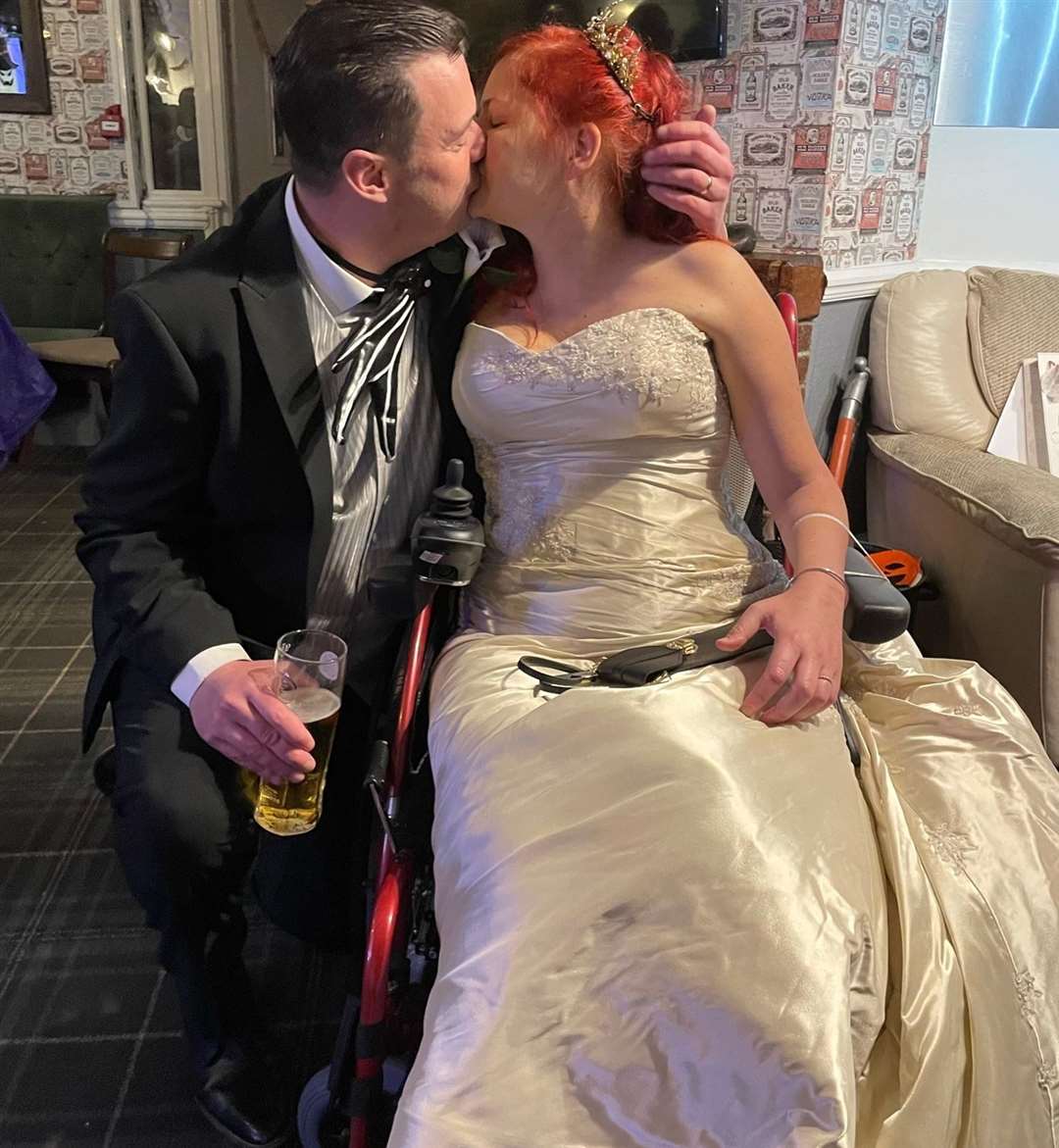 Amy and Ben Peterson married on Halloween at Archbishop's Palace in Maidstone