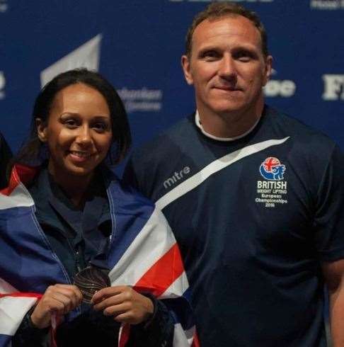 Dartford Europa Weightlifting head coach Andy Collard and Tokyo 2020 Olympian Zoe Smith