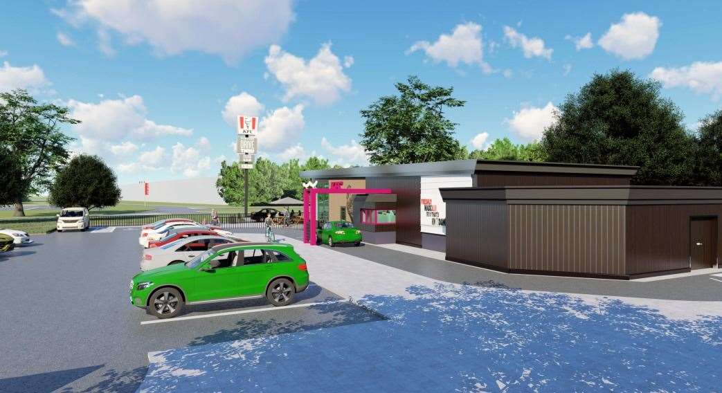 The site will offer both indoor and outdoor seating, as well as a drive-thru service