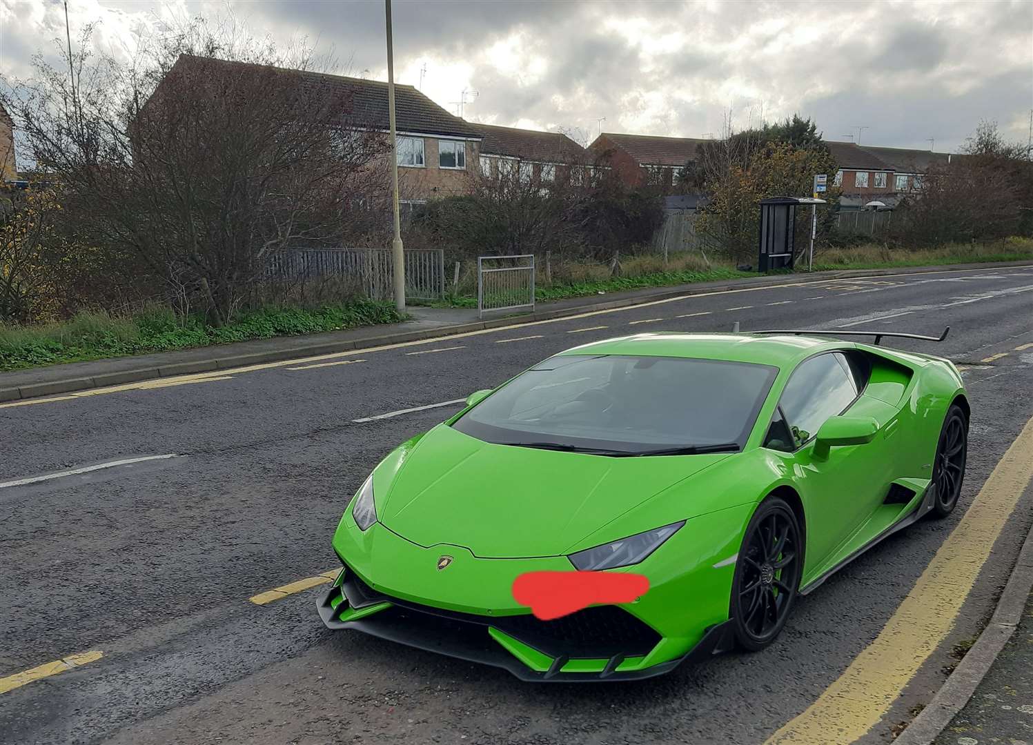 Lamborghini stopped by Kent Police in Herne Bay today. Picture: @kentpolicecbury / Twitter