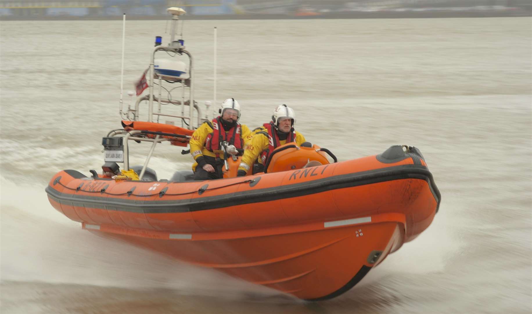 Gravesend's Olive Laura Deare II lifeboat at speed on the Thames. Picture: Andy Payton