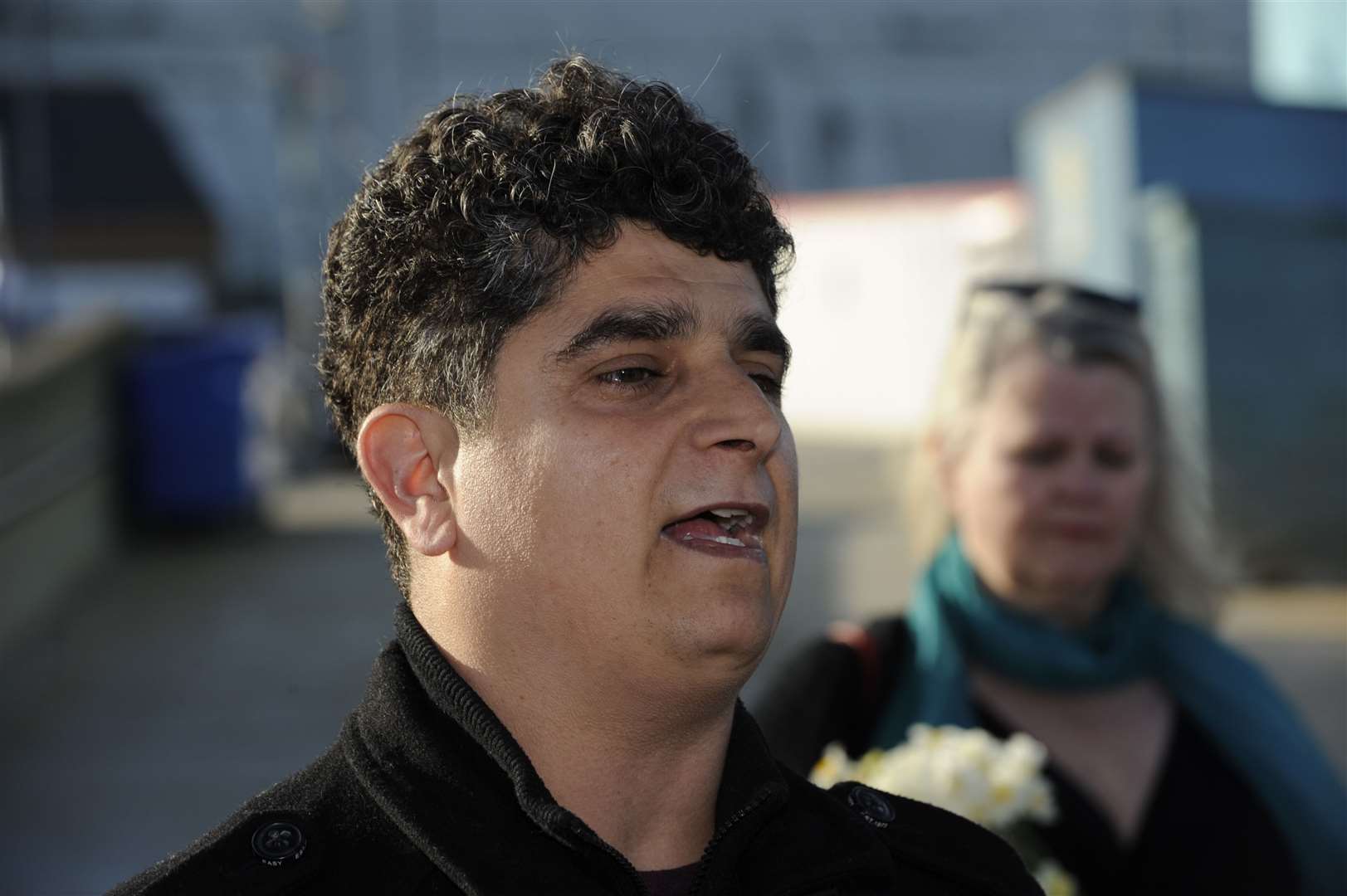 Aram speaks at a Ramsgate vigil for refugees. Picture: Tony Flashman