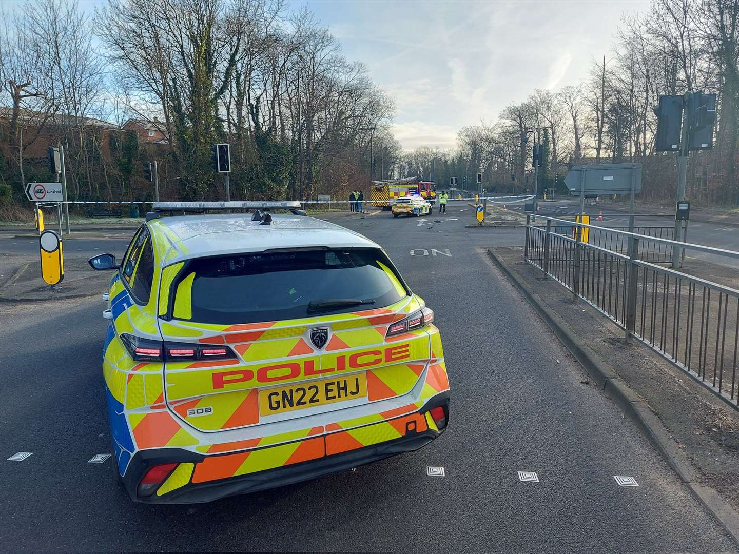 Part of the A20 Maidstone-bound has been shut due to a crash. Picture: Kent Police Specials Twitter