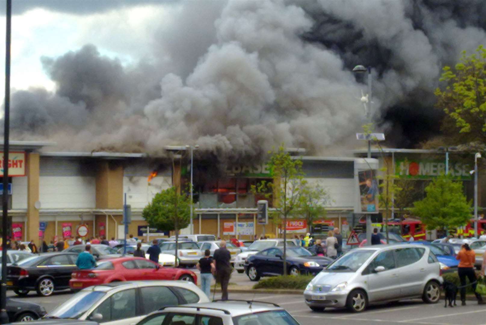 The 2010 arson attack at Homebase in Aylesford. Picture courtesy of Ian Edwards