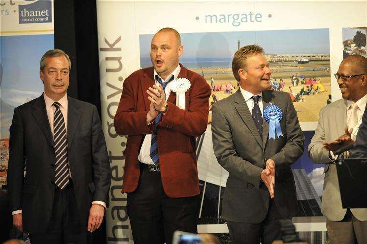 The moment the result was announced in 2015 that Craig Mackinlay beat Nigel Farage to the South Thanet seat