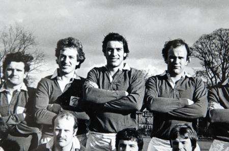 Tony Nicklinson is pictured centre back in a 1980 Cranbrook team shot from Kent Cup match against Blackheath
