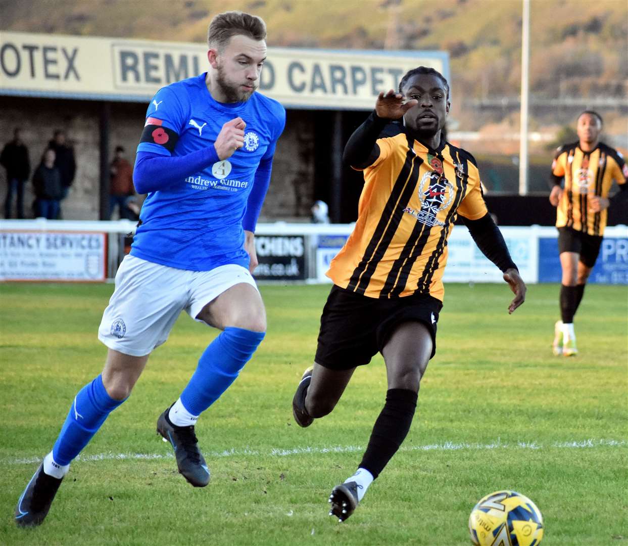 Match action between Folkestone and Billericay on Saturday Picture: Randolph File