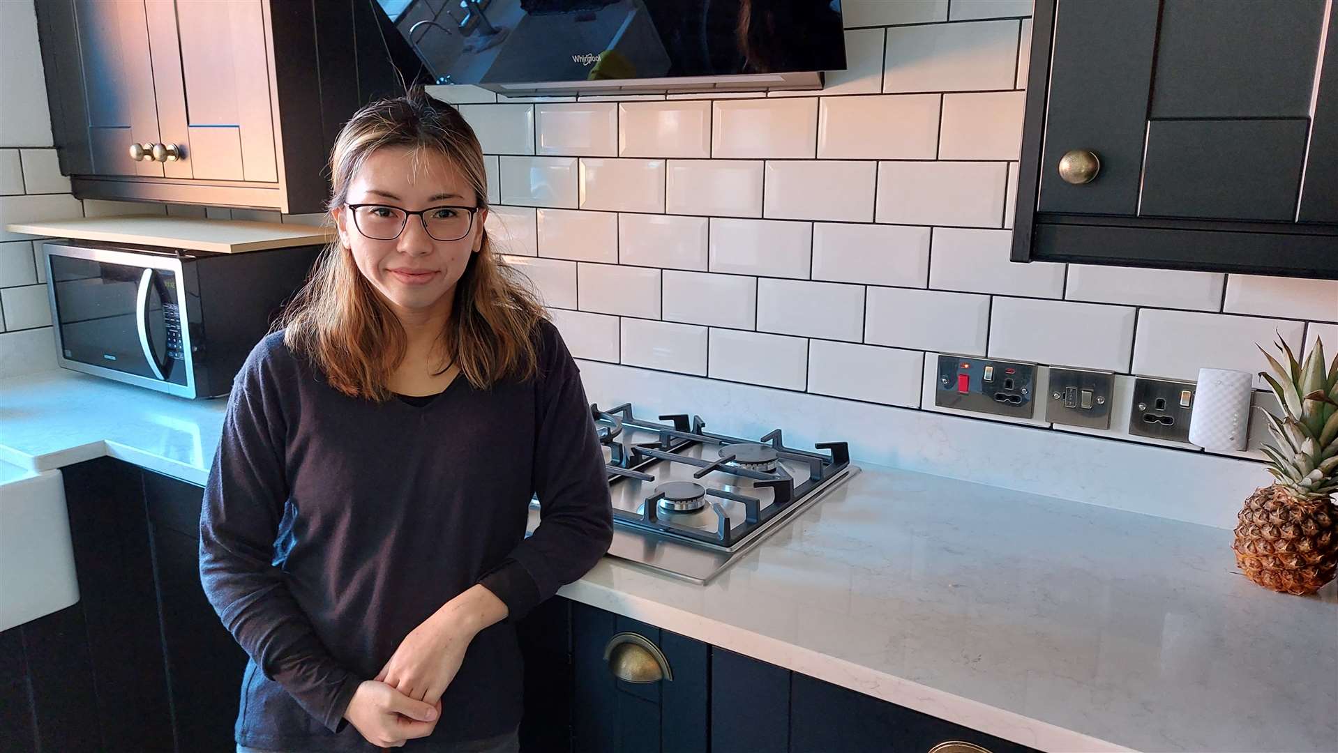 Hui Chen in her home kitchen were food for Sumo Sushi is prepared