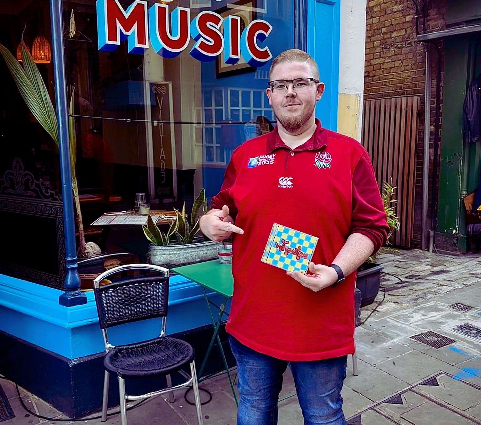 Steve Warrington, the Olby's venue manager, poses with his Wheatus CD. Pic: Steve Warrington