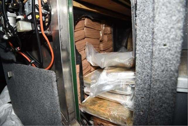 The drugs hidden in the coach. Picture: National Crime Agency