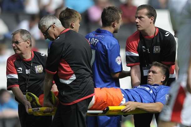 Cody McDonald suffered knee and ankle injuries at MK Dons last week Picture: Barry Goodwin