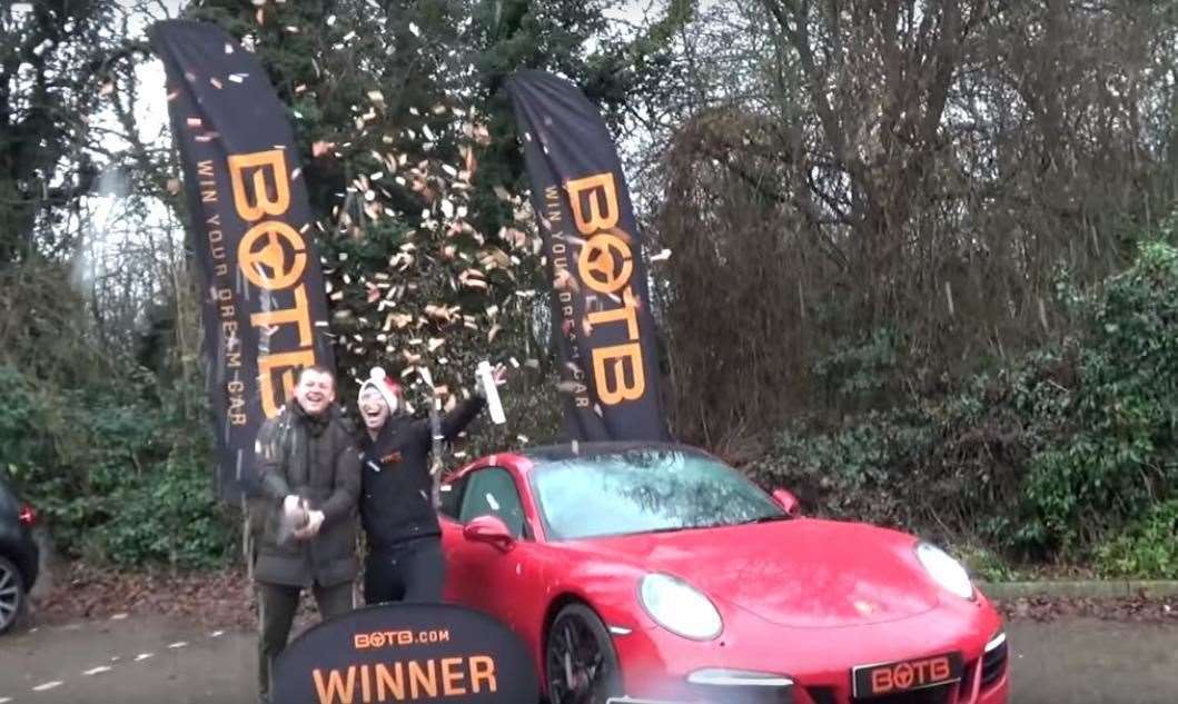 Tom Harvey when he won the Porsche 911 and £20,000 in 2017