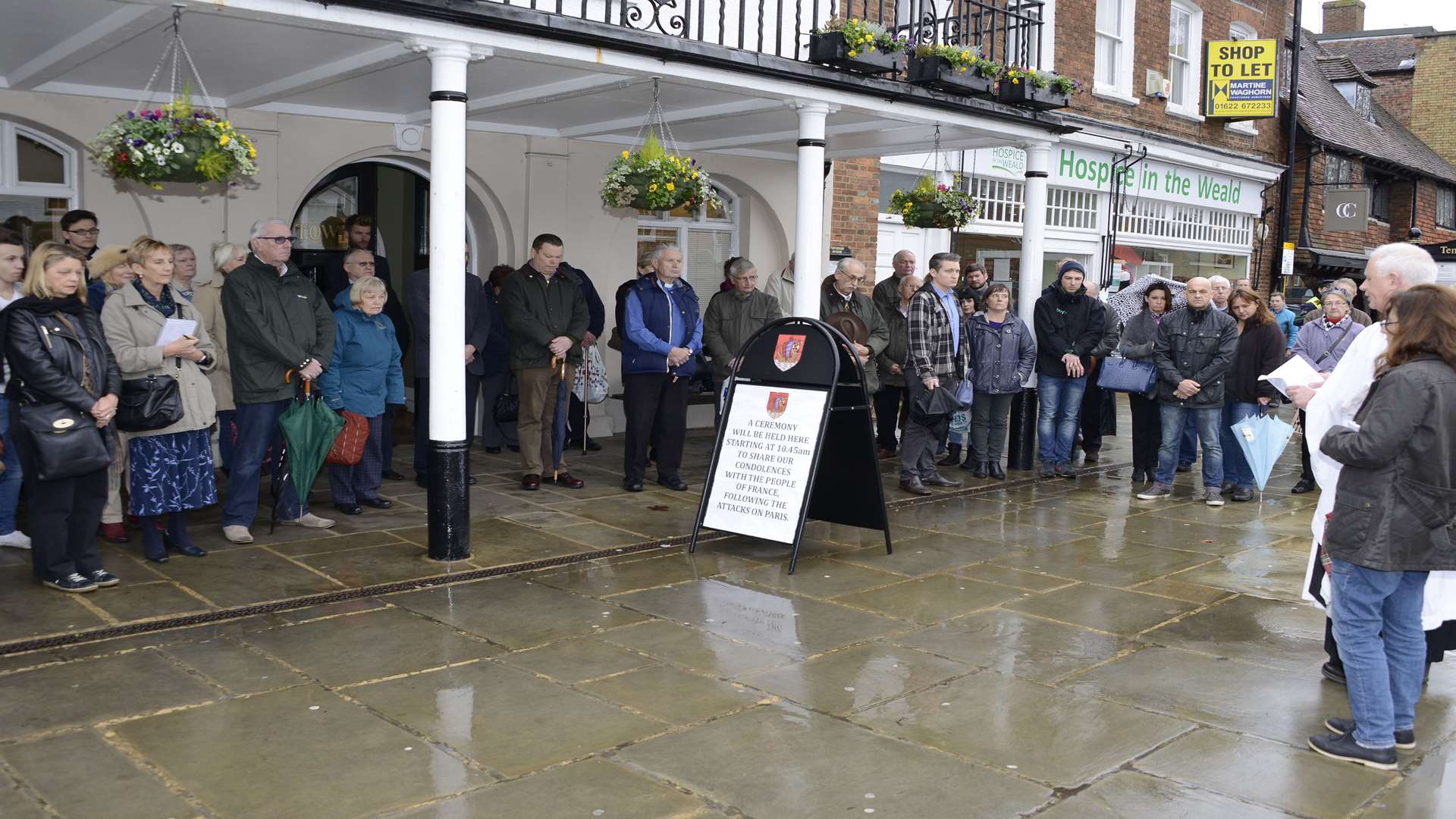 A service and minute's silence in memory of the Paris attacks was held outside Tenterden town hall.