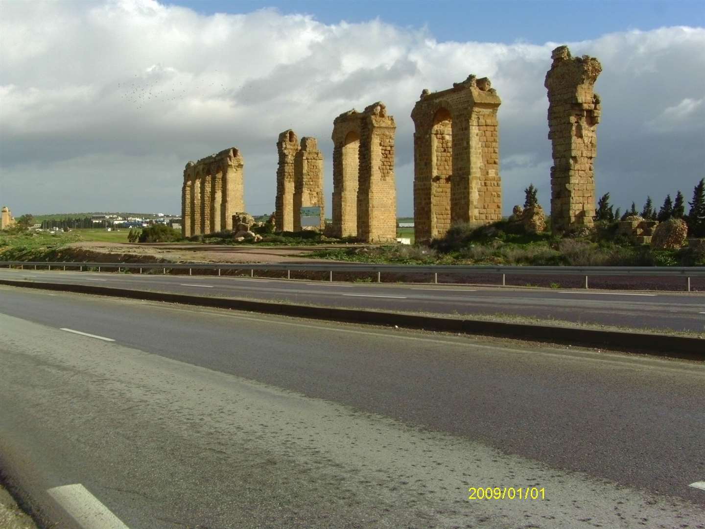 The remains of a Roman aqueduct in Tunisia