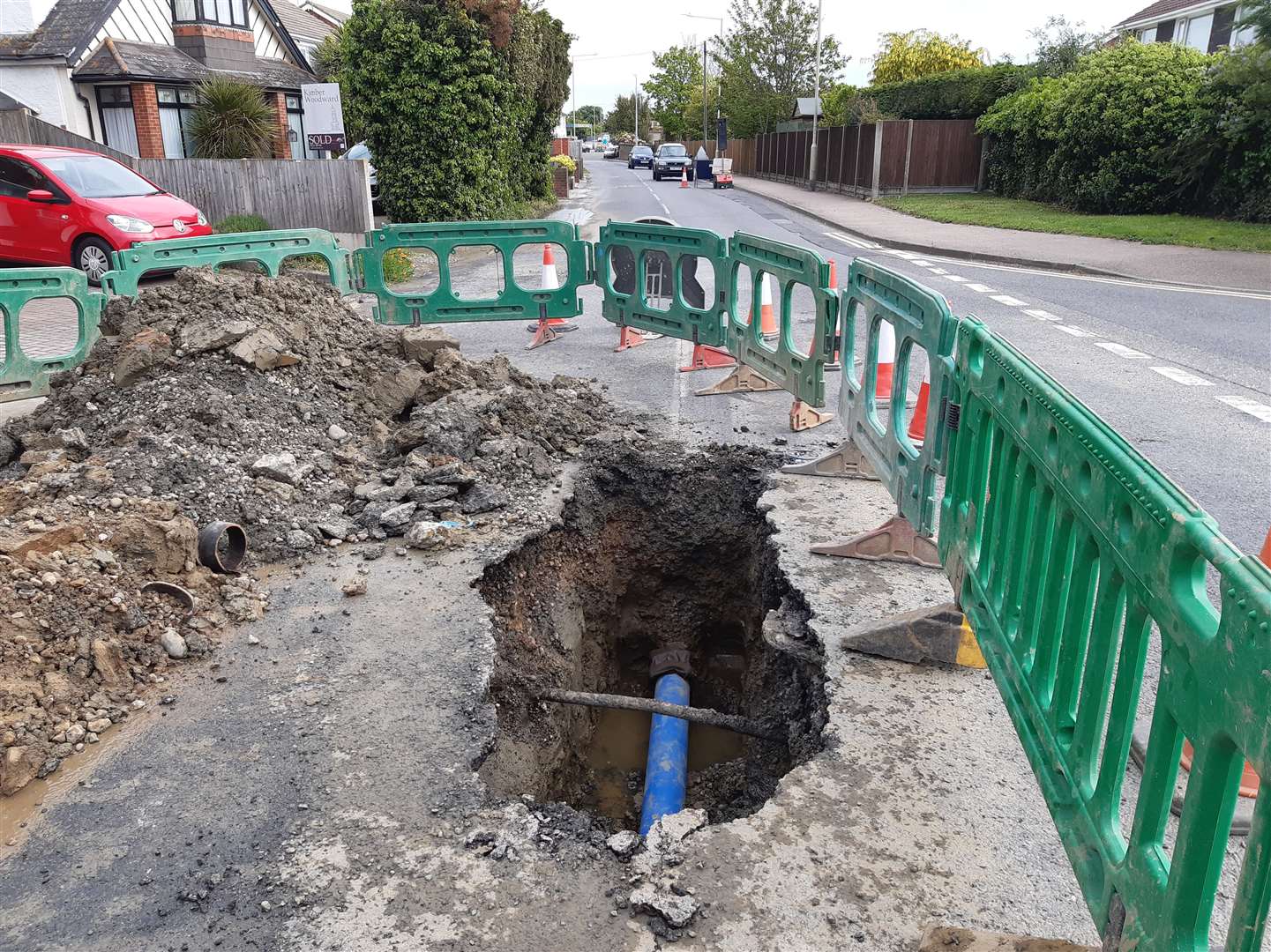 The first burst main in Herne Bay occurred at about 9.30am on Saturday