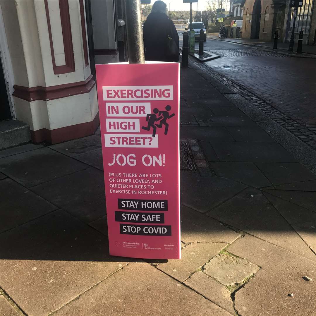 The signs appeared in Rochester town centre in response to concerns of the number of people visiting the historic town