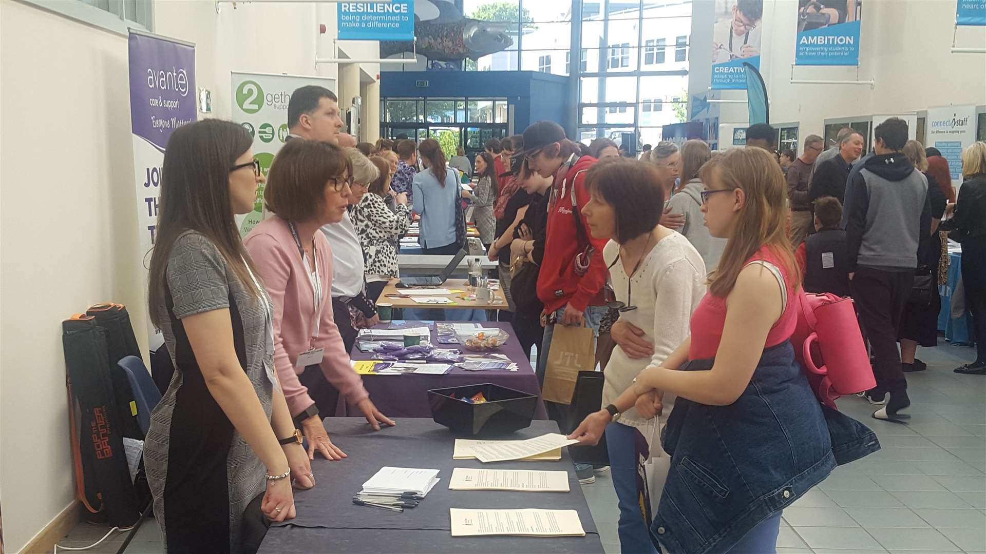 Hundreds of people have been visiting the jobs fair at Canterbury College (10356170)