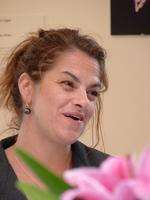 Tracey Emin at a press conference in Droit House, Stone Pier, Margate