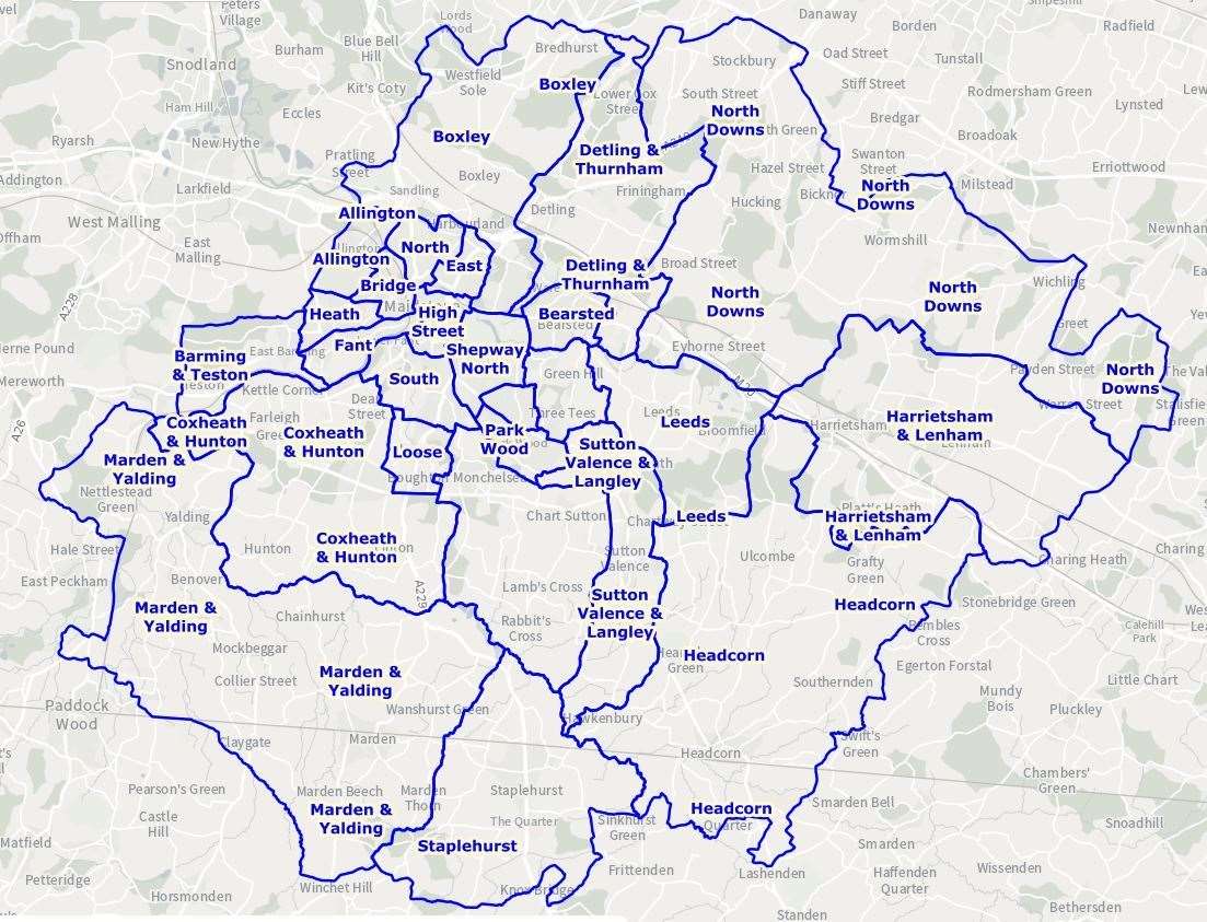 The current ward map